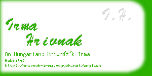 irma hrivnak business card